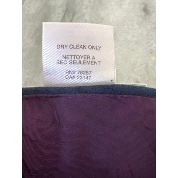 Talbots Petite Size 2 Navy Blue Faux Wrap Skirt White Trim Nautical Lined USA - Picture 5 of 8